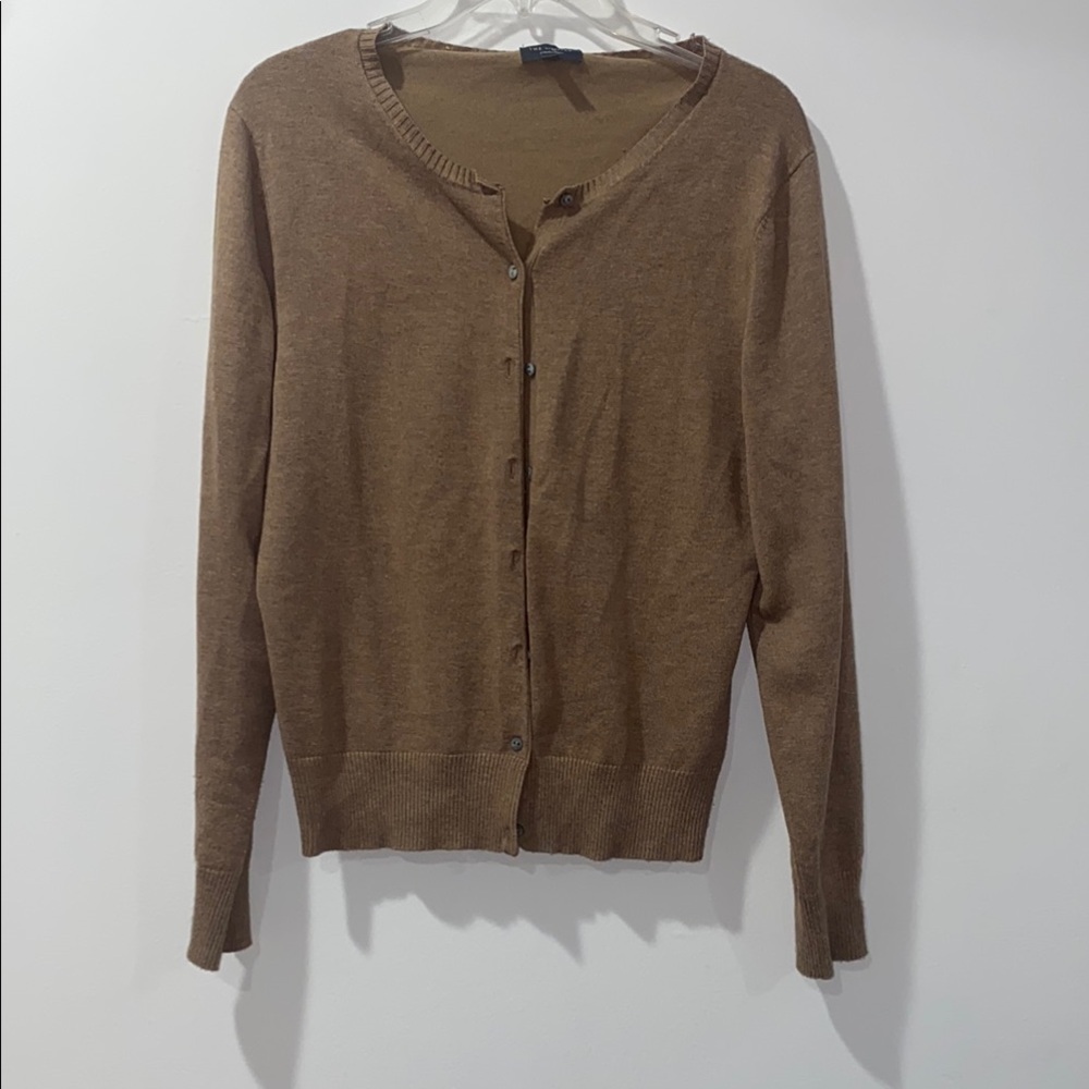 The Limited Brown Cardigan Sweater V-Neck Long Sleeve